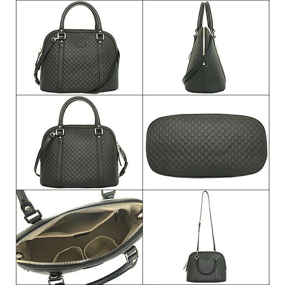 Gucci Handbag Black Guccissima Leather Margaux Dome Crossbody Bag - Picture 2 of 3